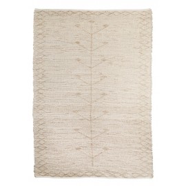 madam stoltz grand tapis jonc de mer beige ecru brode 180 x 270 cm