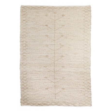 madam stoltz grand tapis jonc de mer beige ecru brode 180 x 270 cm