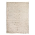 Grand tapis jonc de mer Madam Stoltz brodé beige écru