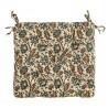 madam stoltz coussin de chaise carre coton imprime fleuri 45 x 45 cm