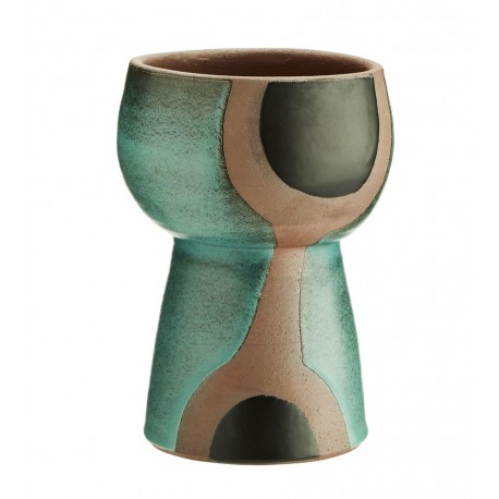 madam stoltz vase decoratif terracotta vert