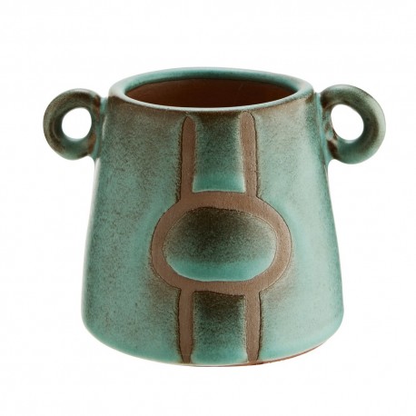 madam stoltz vase decoratif terracotta vert