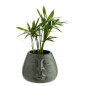 madam stoltz cache pot en forme de visage gres vert kaki