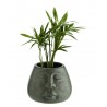 madam stoltz cache pot en forme de visage gres vert kaki