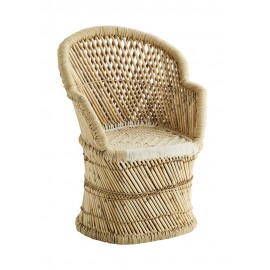 madam stoltz chaise fauteuil en bois de bambou tresse