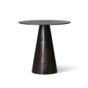 hk living table basse ronde pied conique metal noir