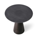 hk living table basse ronde pied conique metal noir