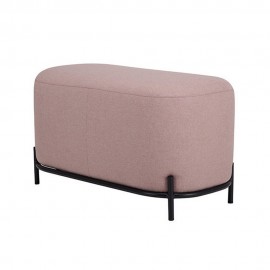 Pouf chic textile rose base métal HK Living