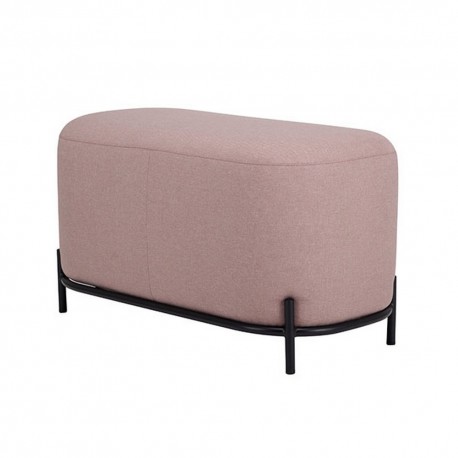 hk living pouf chic textile rose base metal noir 80 cm