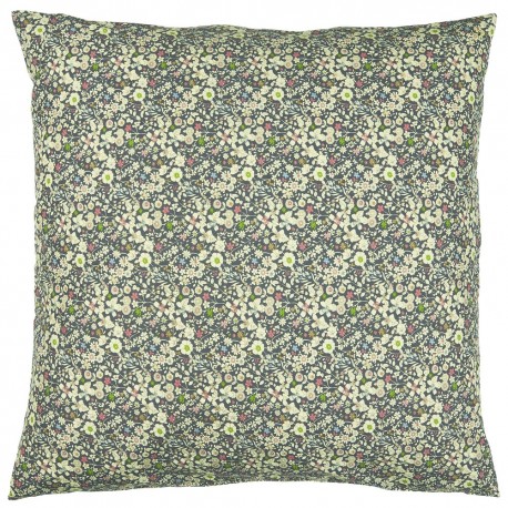 grande housse de coussin coton fleuri bleu 60 x 60 cm ib laursen