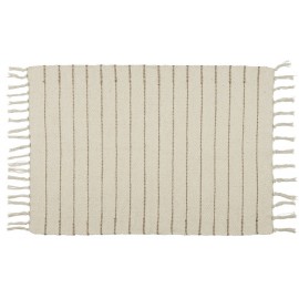 Petit tapis coton rayures IB Laursen écru beige