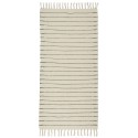 Tapis chambre long coton rayé IB Laursen écru noir
