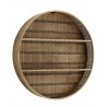 madam stoltz grande etagere murale ronde bambou tresse bois fonce