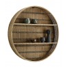 madam stoltz grande etagere murale ronde bambou tresse bois fonce