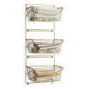 madam stoltz rangement mural etagere 3 panier metal filaire laiton