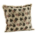 Housse de coussin coton franges imprimé feuilles Madam Stoltz