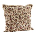 madam stoltz housse de coussin carre coton franges imprime fleuri