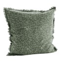 madam stoltz housse de coussin 60 x 60 cm franges imprime vert