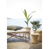 madam stoltz housse de coussin 60 x 60 cm franges imprime vert