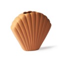 hk living shell vase coquillage en argile terracotta