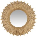 ib laursen grand miroir mural rond soleil bambou naturel tresse 63 cm