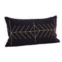 madam stoltz grande housse de coussin 40 x 70 cm coton noir brode