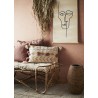 madam stoltz coussin rectangulaire brode franges rose pastel