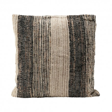 Housse de coussin carrée rayé dégradé gris naturel House Doctor Linn