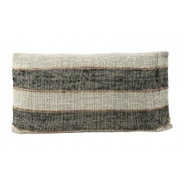 Housse de coussin rectangulaire long rayé House Doctor Linn gris