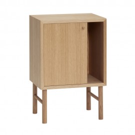 hubsch table de chevet rangement design epure bois chene clair