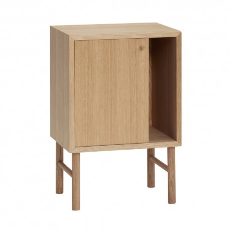 Table de chevet rangement design épuré bois chêne Hübsch