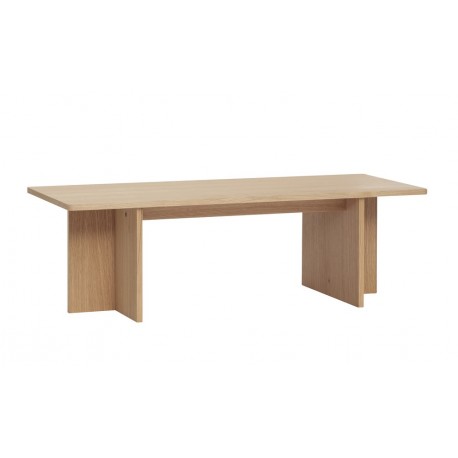 hubsch table basse rectangulaire design epure bois chene clair 881106