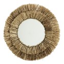 madam stoltz miroir mural rond paille raphia naturel