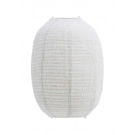 house doctor stitch abat jour suspension coton ovale lampion blanc ecru