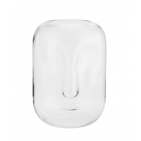 Vase verre transparent forme visage Madam Stoltz Face