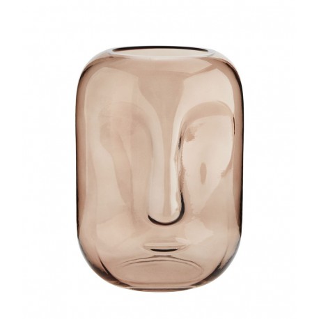 Vase verre impression visage Madam Stoltz Face rose