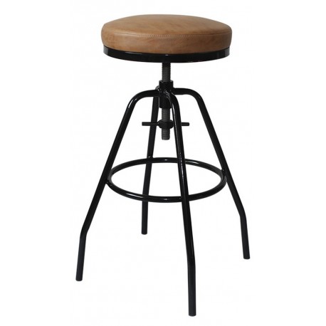 tabouret rond vintage reglable pivotant metal noir ib laursen