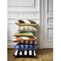 hk living coussin carre raye velours bleu orange 50 x 50 cm