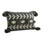 Housse de coussin brodé pompons Madam Stoltz bleu Housse de coussin brodé pompons Madam Stoltz bleu