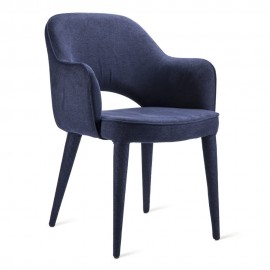 pols potten cosy fauteuil de table rembourre tissu bleu fonce