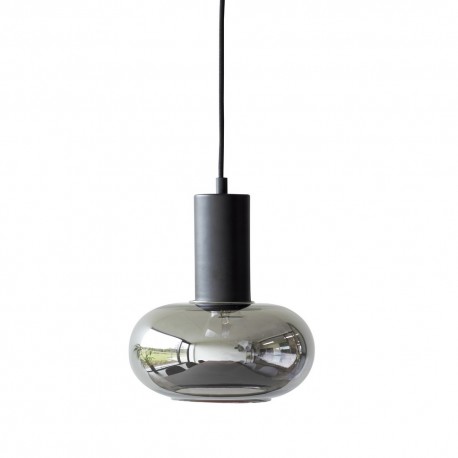 hubsch suspension contemporaine ronde verre miroir metal noir