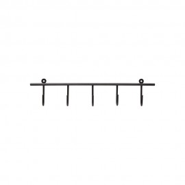 Portemanteau mural 5 patères métal Hübsch noir