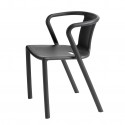 chaise de table design avec accoudoirs polypropylene noir muubs keiko