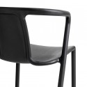 chaise de table design avec accoudoirs polypropylene noir muubs keiko