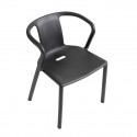 chaise de table design avec accoudoirs polypropylene noir muubs keiko