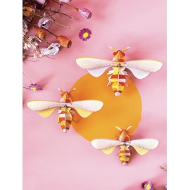Décoration murale en carton abeilles Studio Roof set de 3