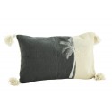 housse de coussin coton brode palmier bleu pompons madam stoltz