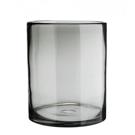 Vase droit cylindre verre Madam Stoltz gris