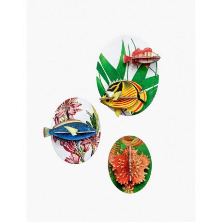 studio roof poissons decoratifs style vintage set de 3