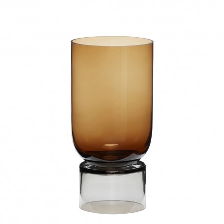 Vase chic verre fumé Hübsch ambre